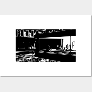 Nighthawks by Edward Hopper, 1942 | Line art Posters and Art